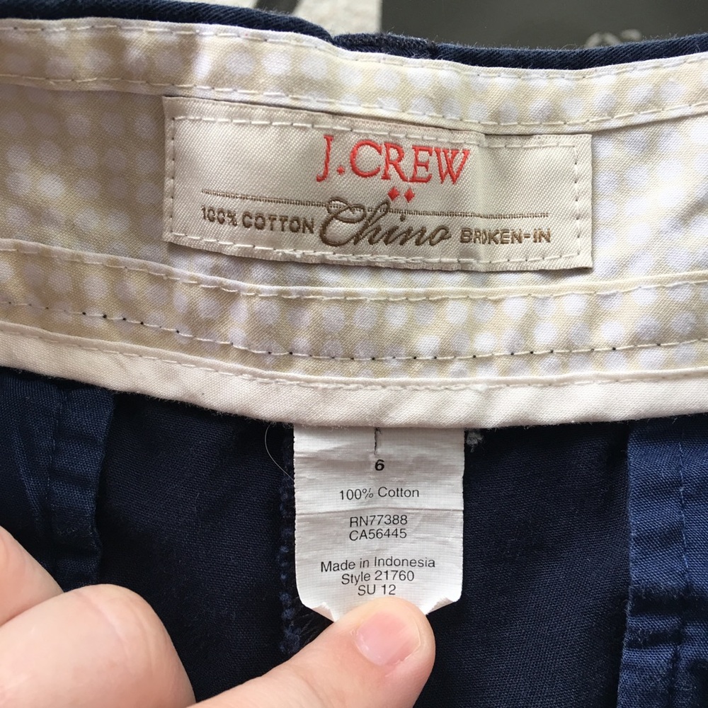 EUC J Crew Navy Chino Shorts Sz 6 - Picture 5 of 5